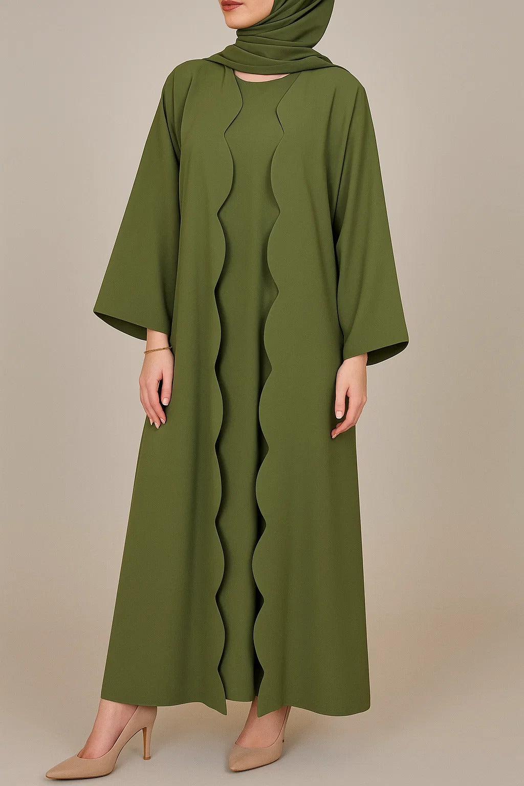 Olive Wave abaya