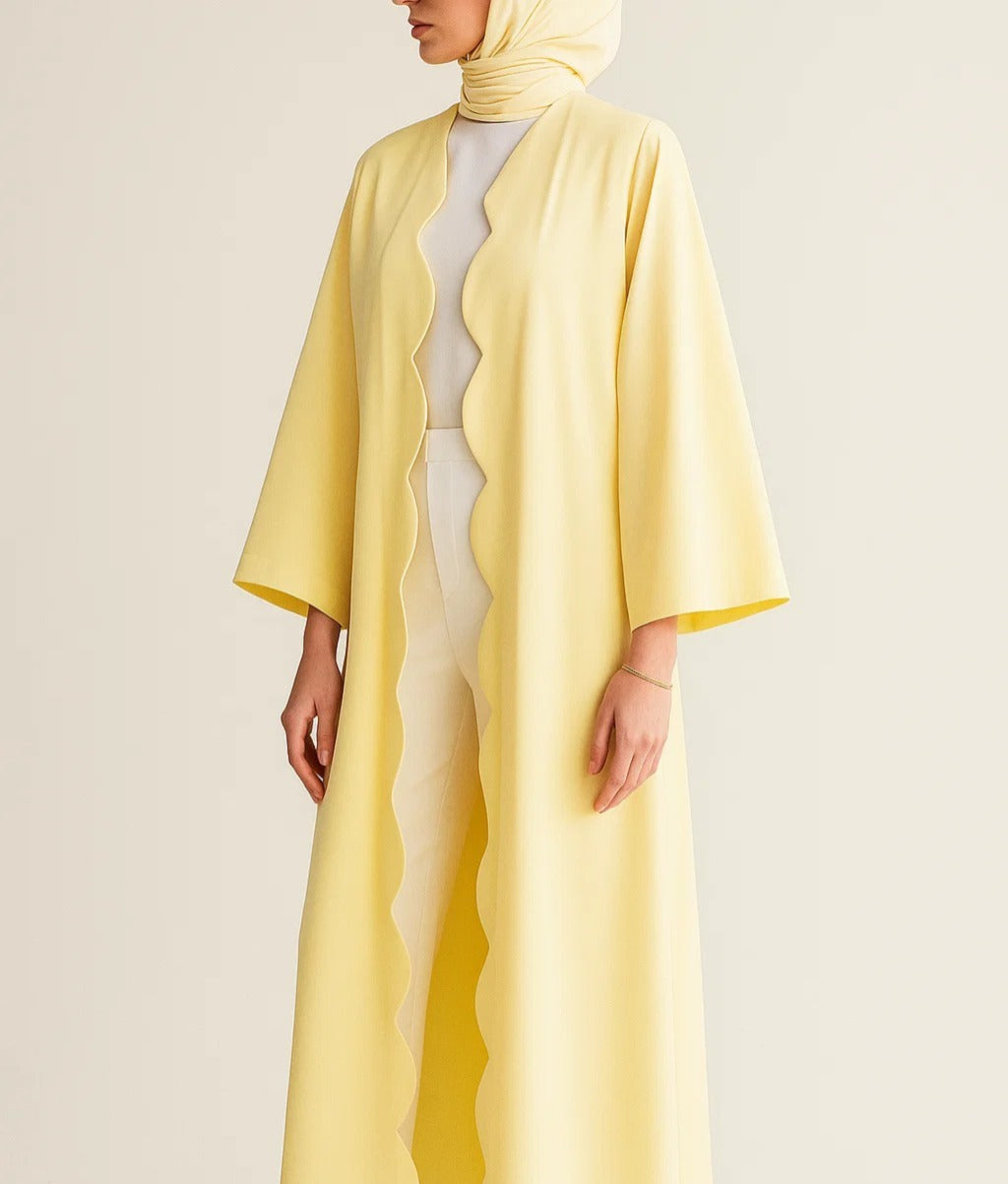 Butter Yellow Wave abaya