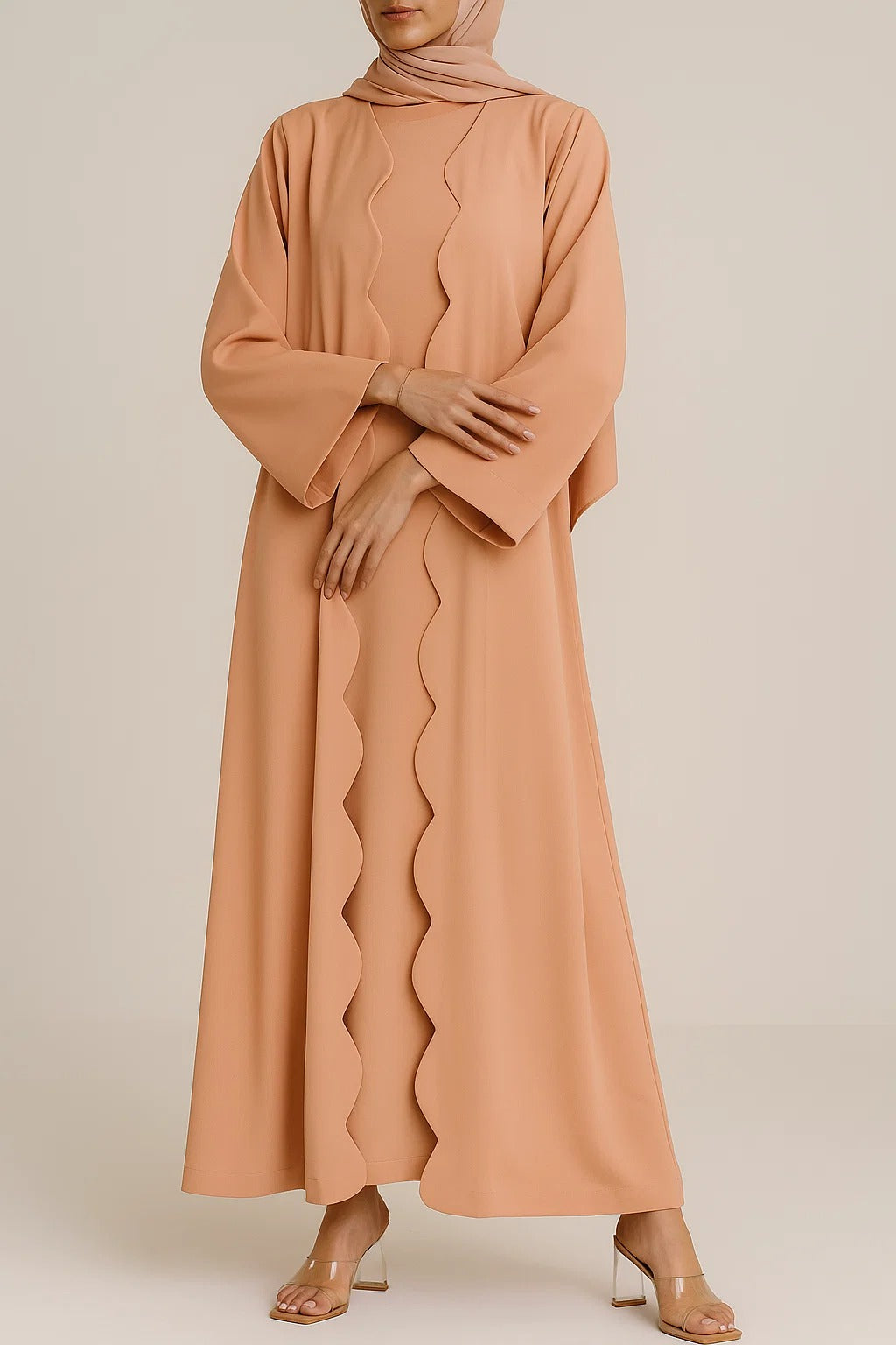 Peach Wave abaya