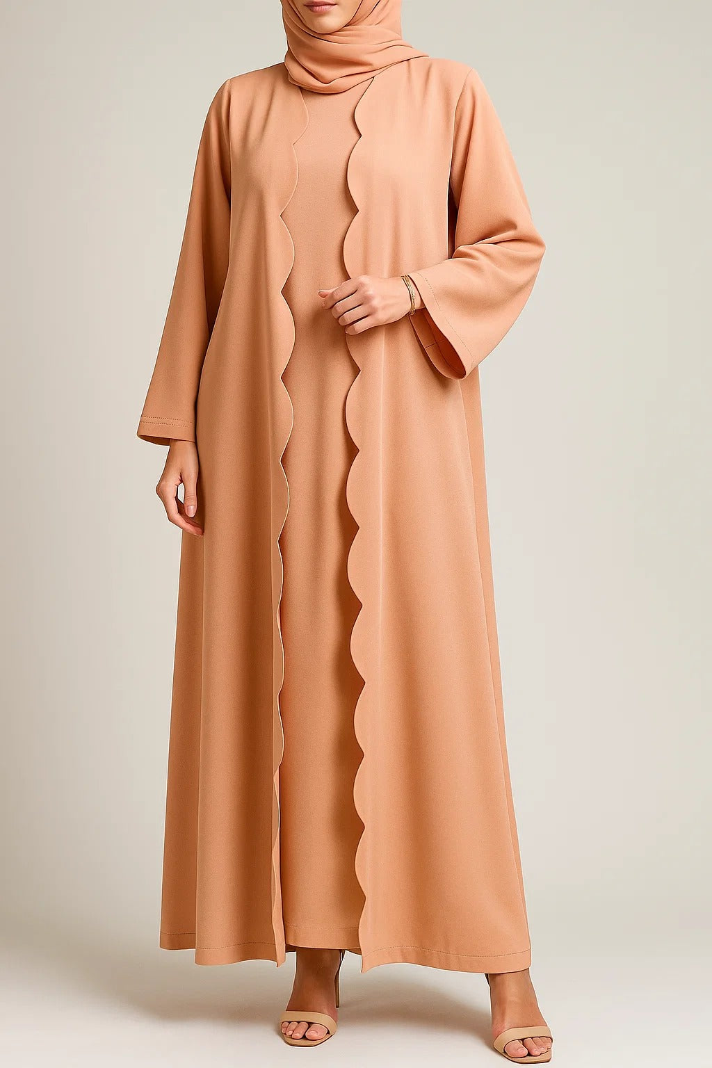 Peach Wave abaya