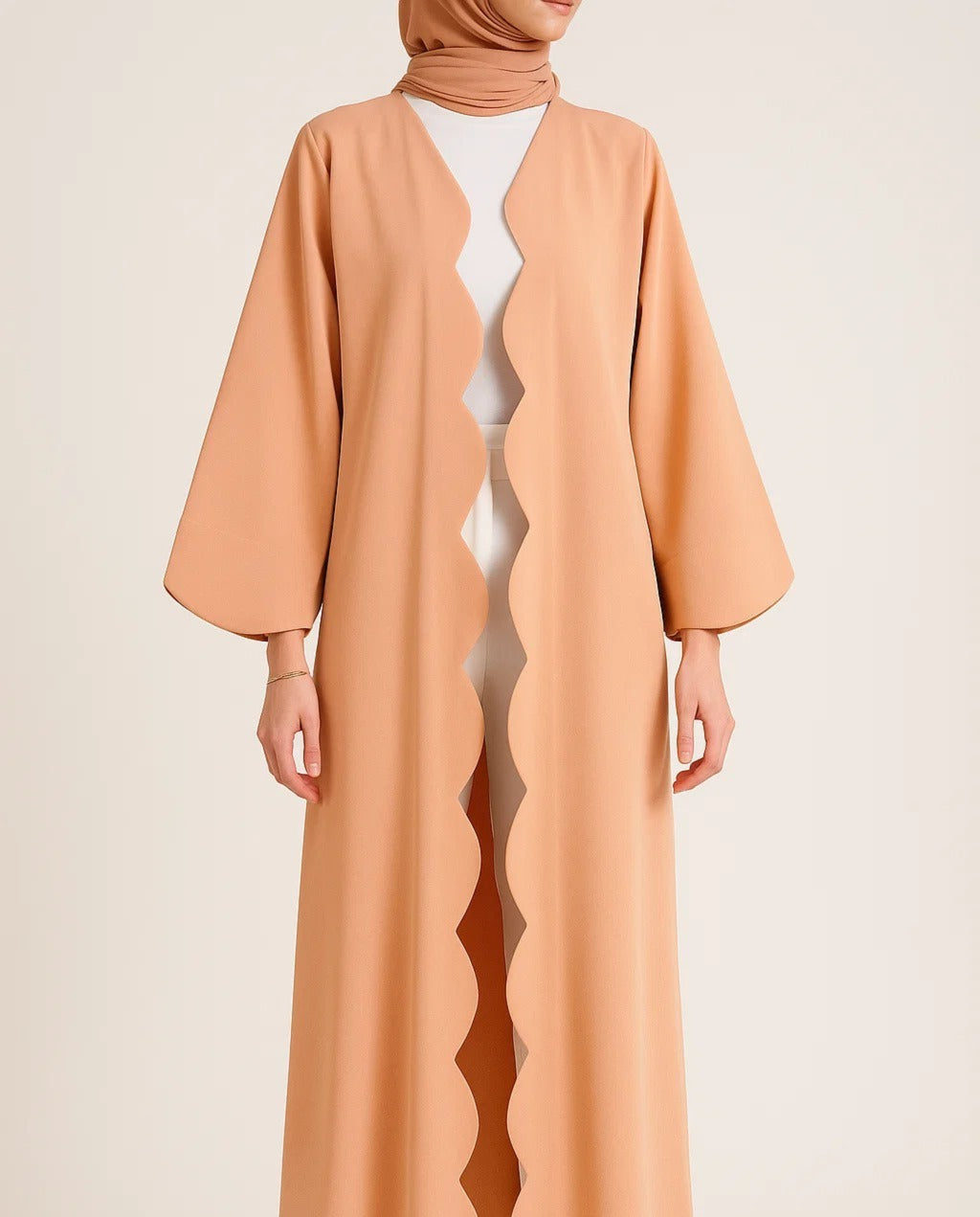 Peach Wave abaya
