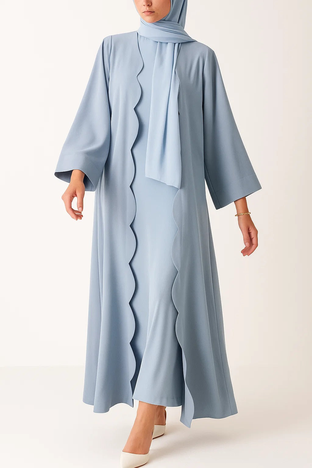 Ice Blue Wave abaya