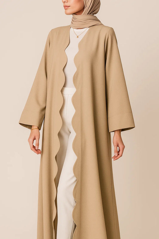 Beige Wave abaya