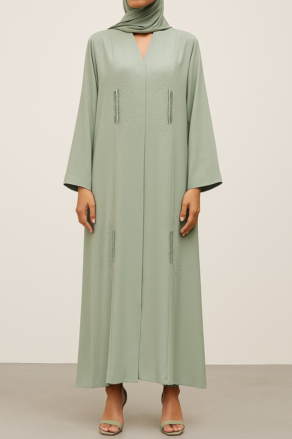 Pestal Green Nagham Abaya