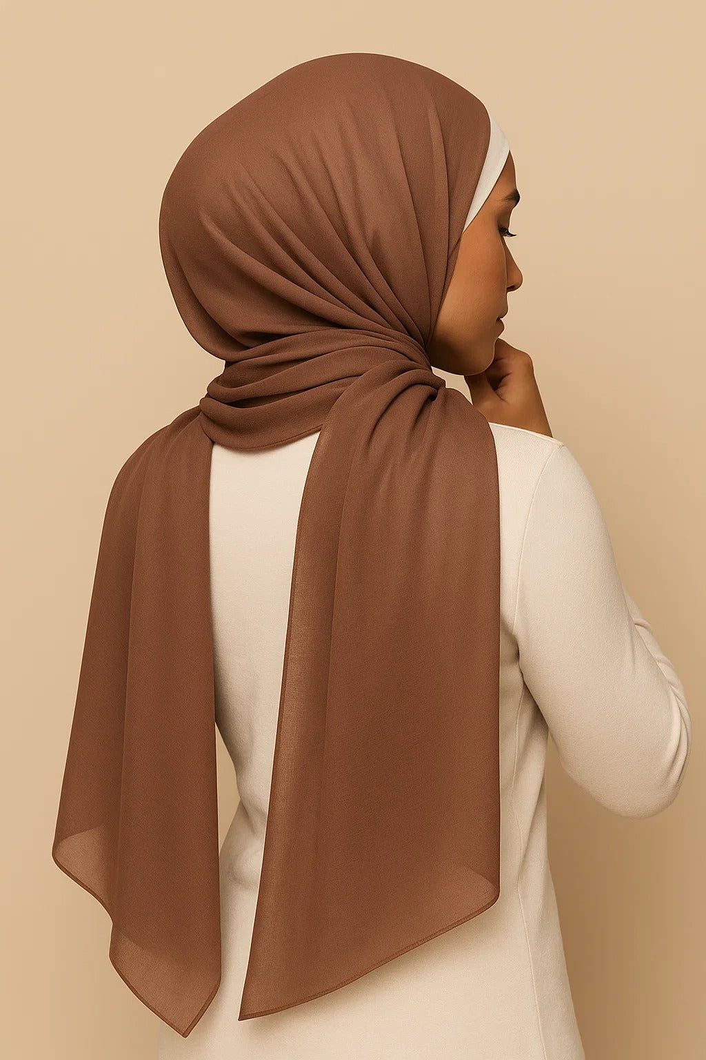 Brown Chiffon Hijab