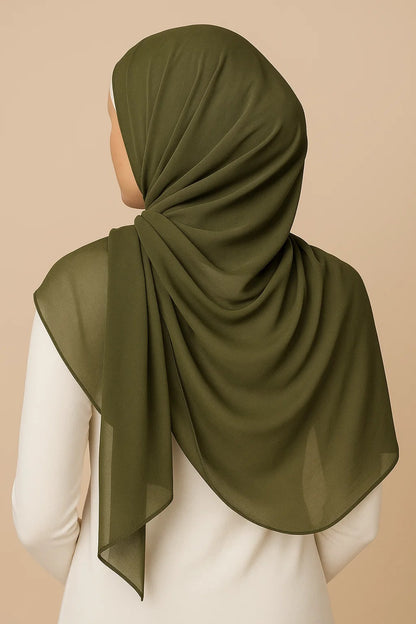 Olive Chiffon Hijab