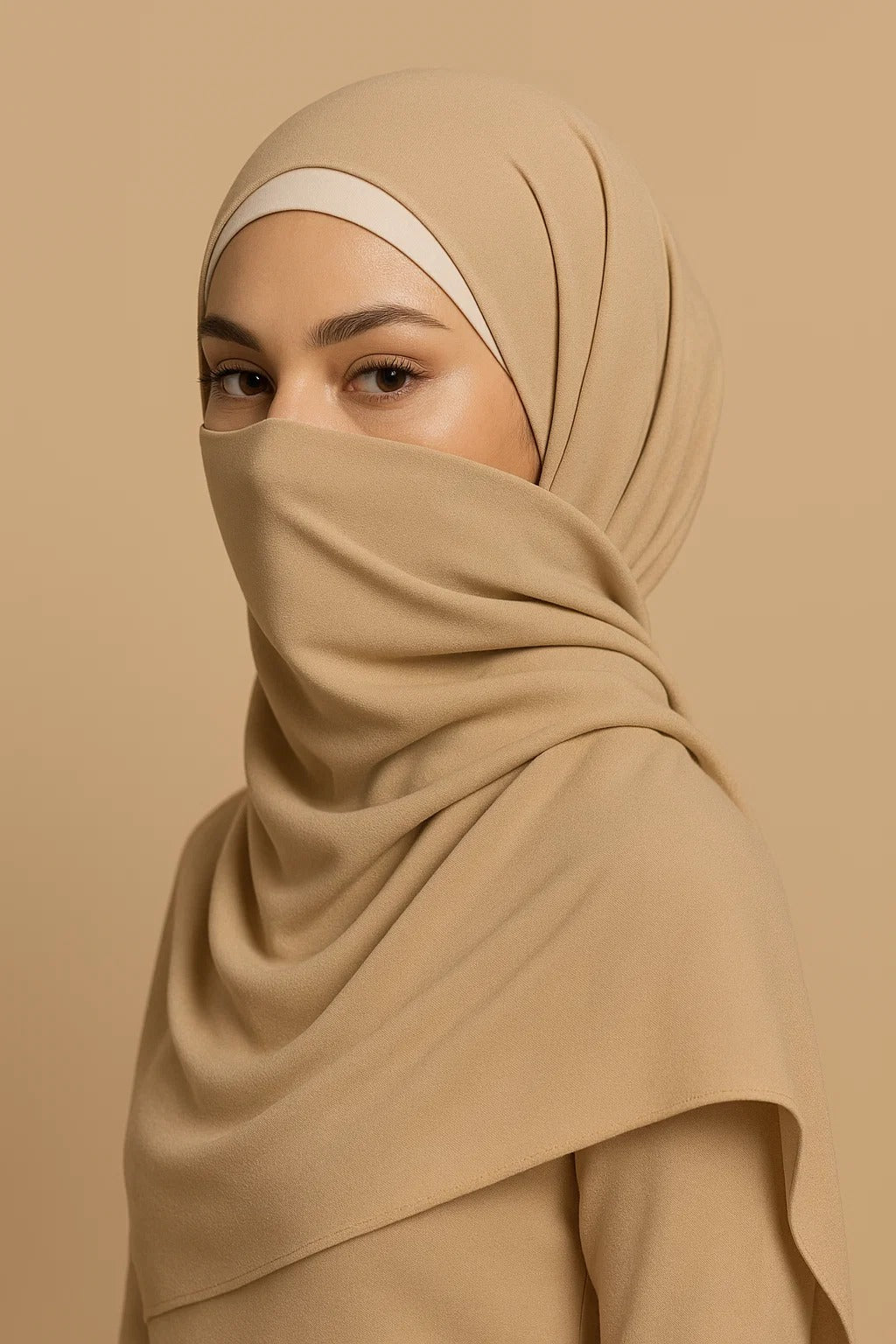 Beige Jersey Hijab