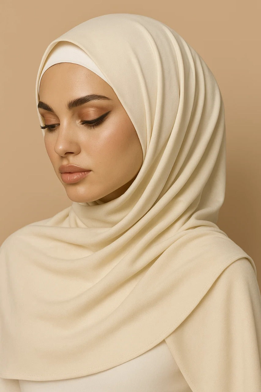 Cream Jersey Hijab