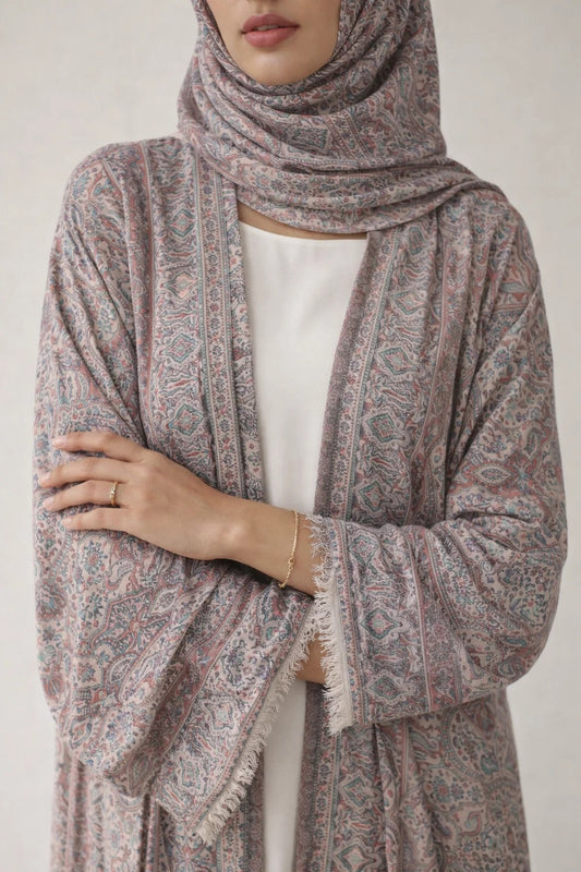 Taupe Pashmina Abaya AT02