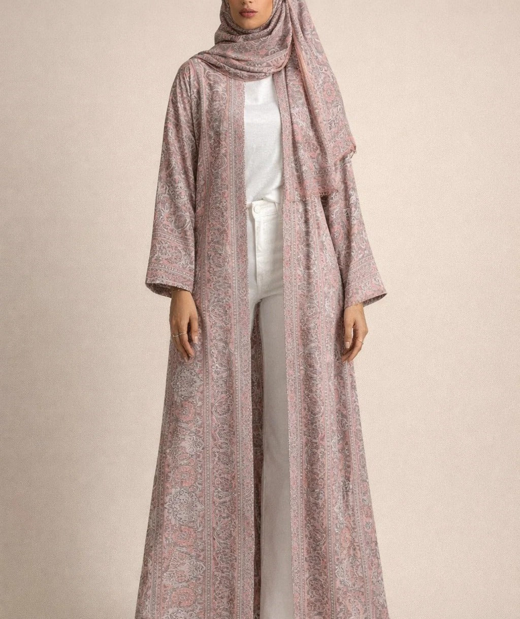 Pink Pashmina Abaya 10