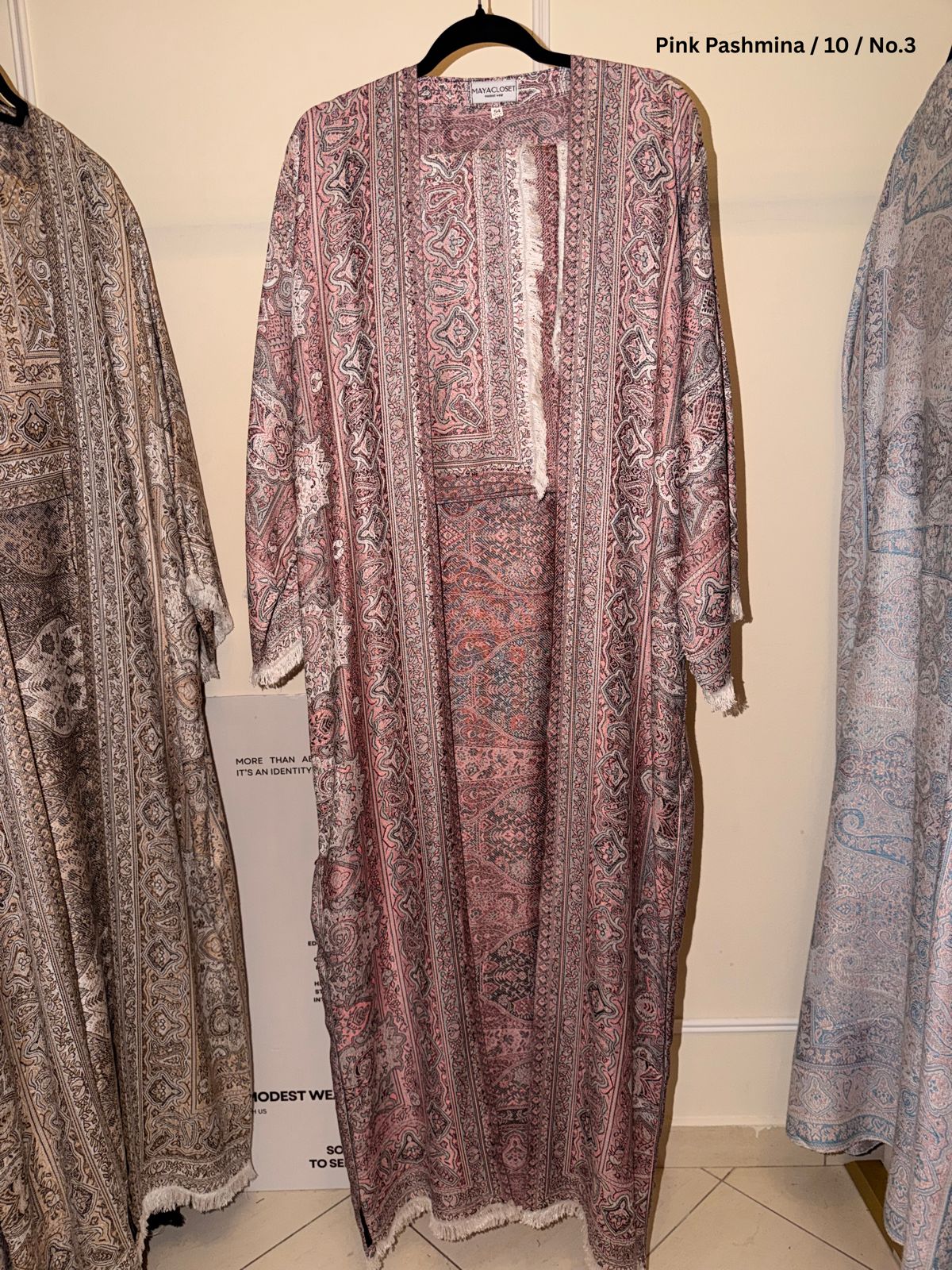 Pink Pashmina Abaya 10