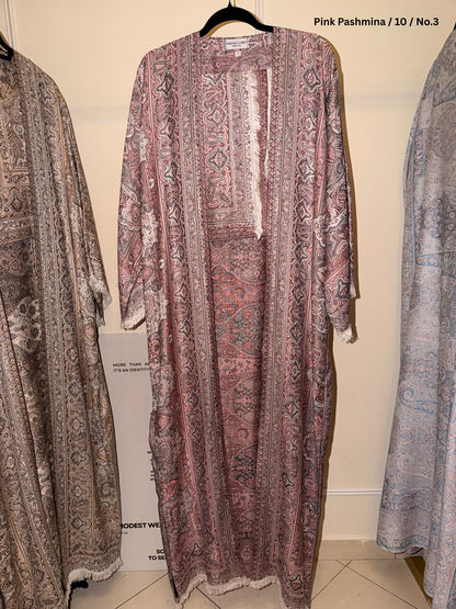 Pink Pashmina Abaya 10