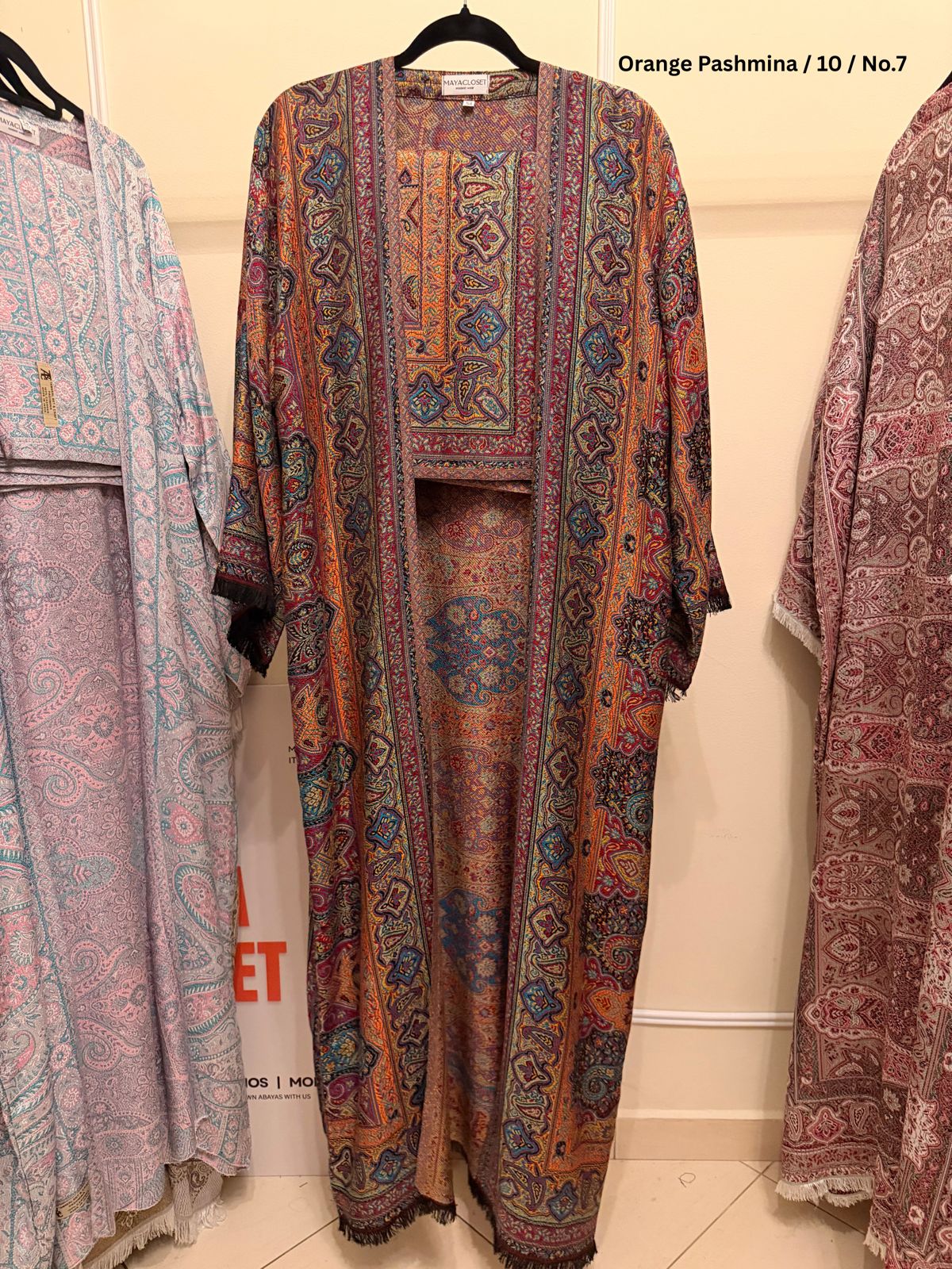 Orange Pashmina Abaya 10