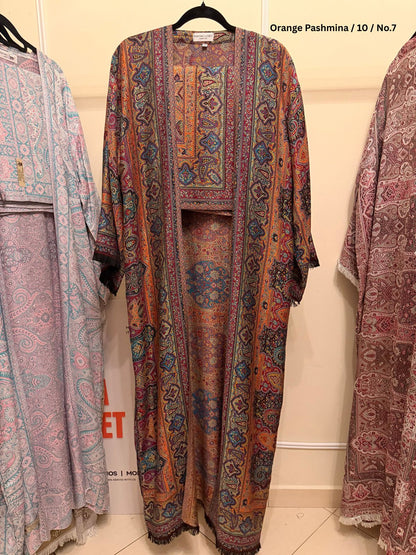 Orange Pashmina Abaya 10