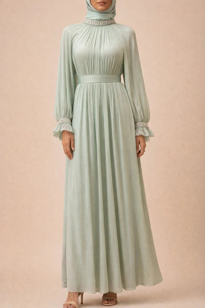 Mint Green Elaf Abaya