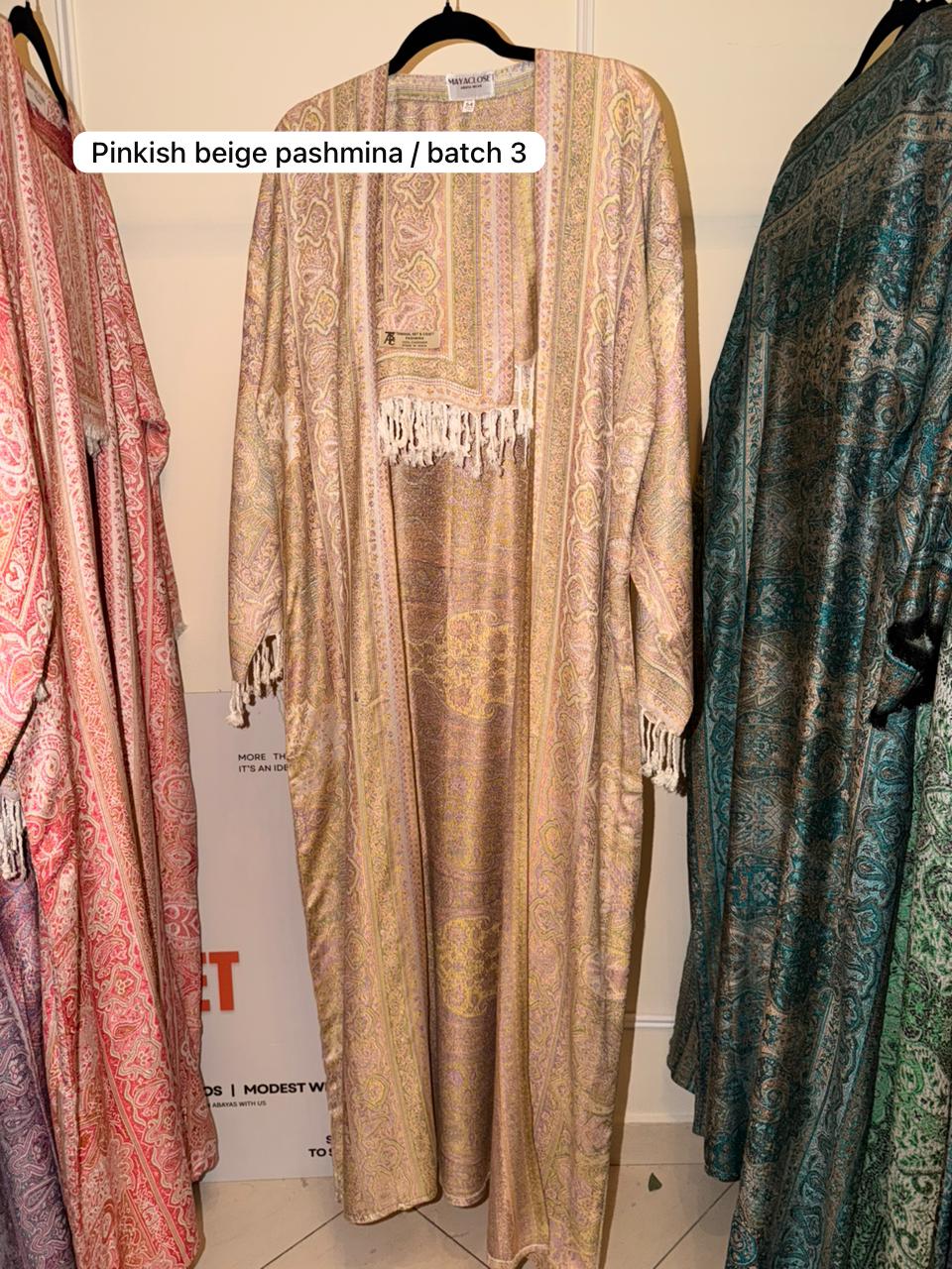 Pinkish Beige Pashmina Abaya batch 3