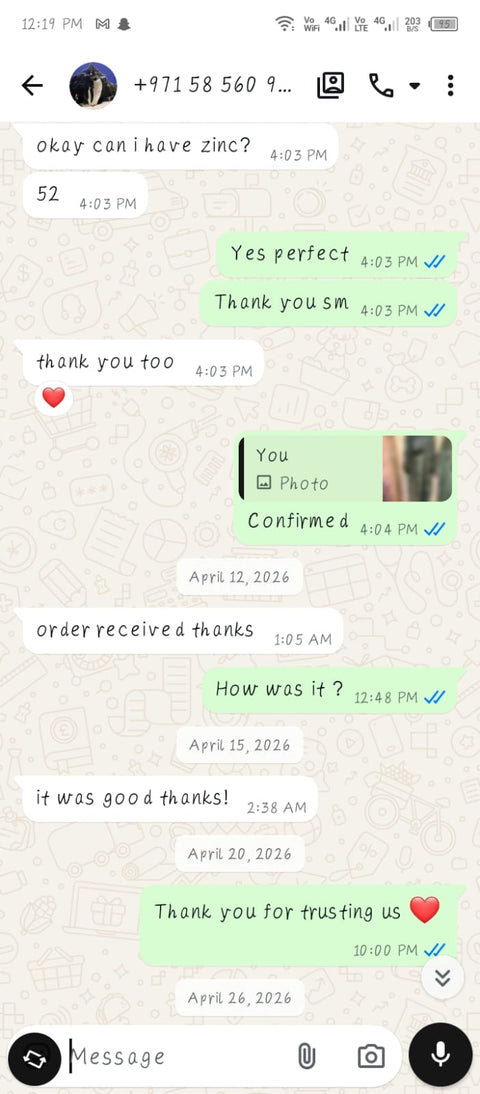 Customer WhatsApp review for MayaCloset