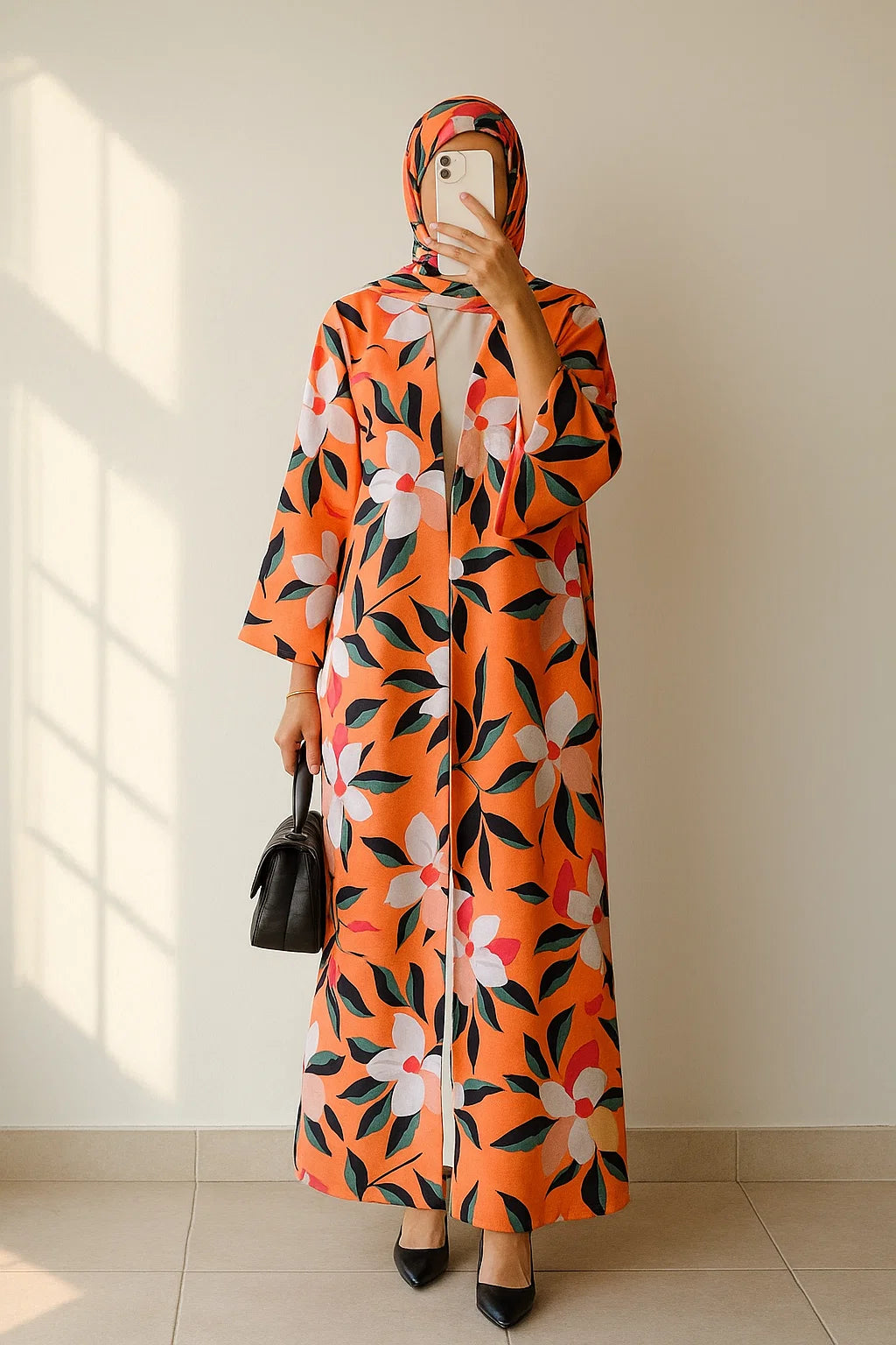 Pumpkin Hues Kimono Set