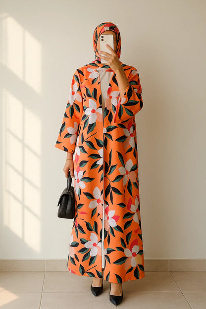Pumpkin Hues Kimono Set