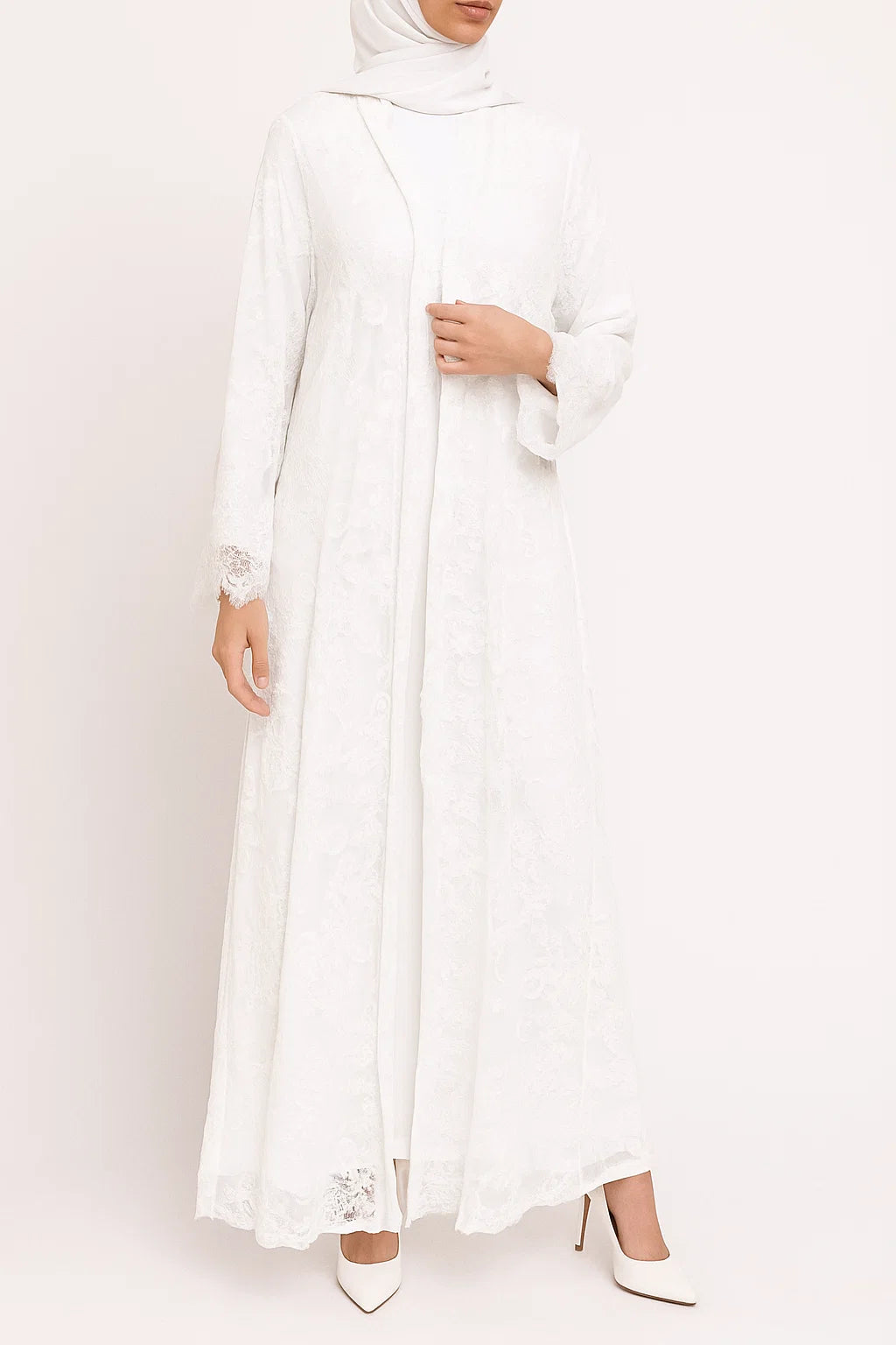 White Sheer abaya