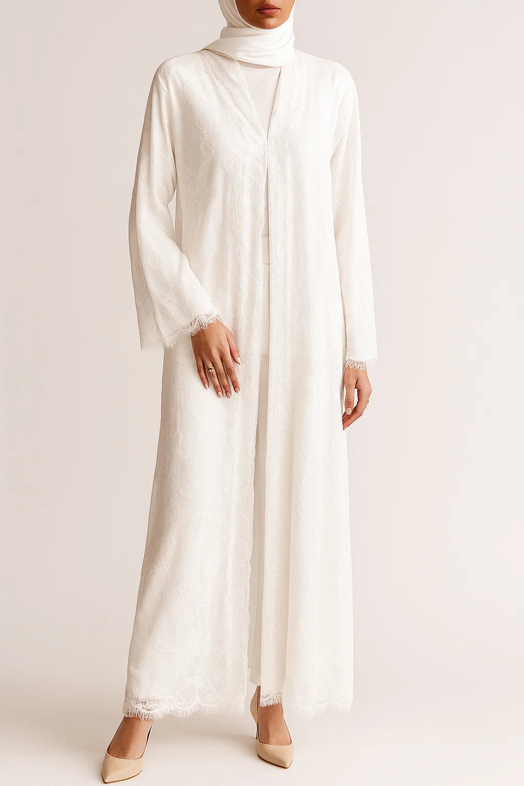 White Sheer abaya