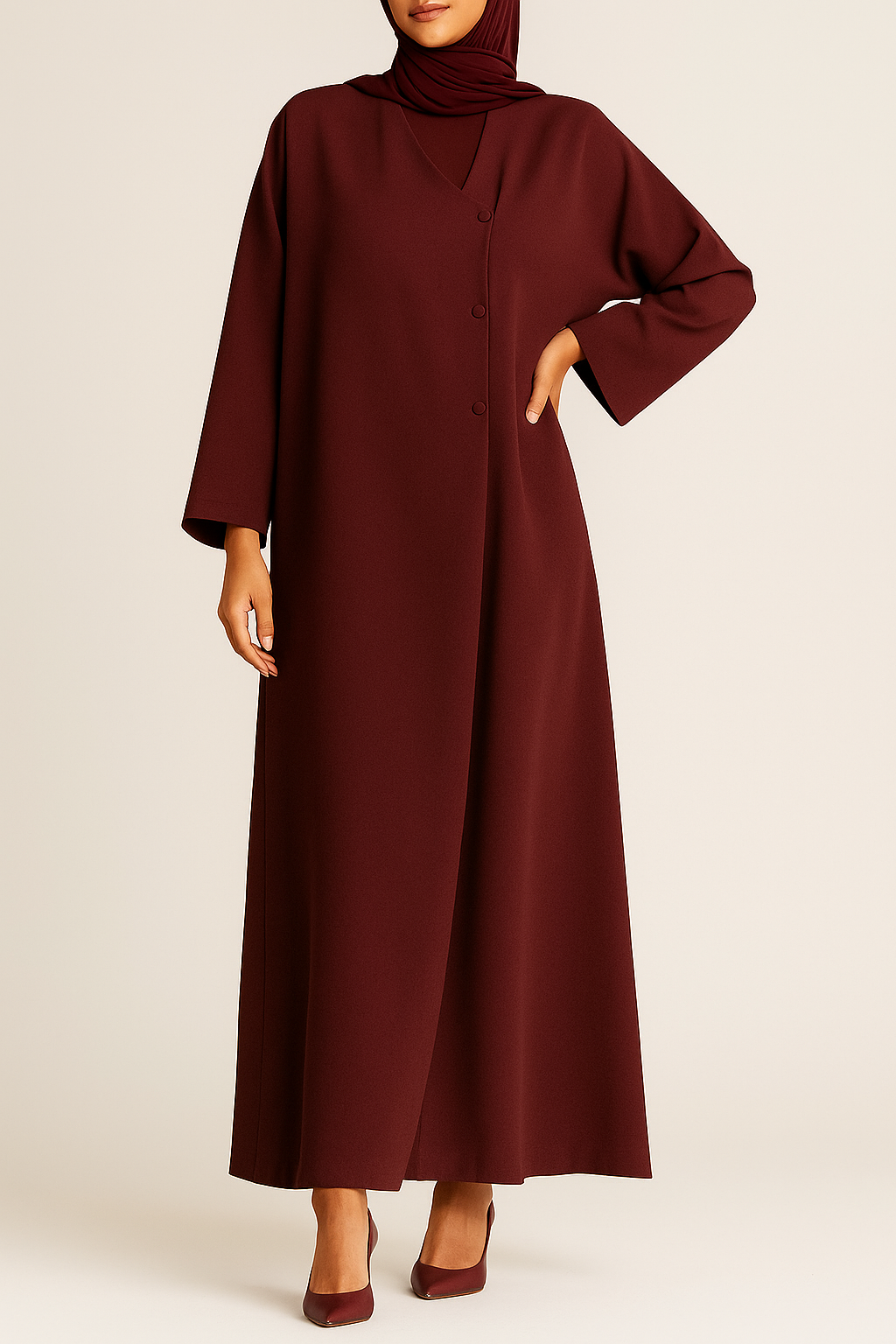 Maroon Aqeelah Abaya