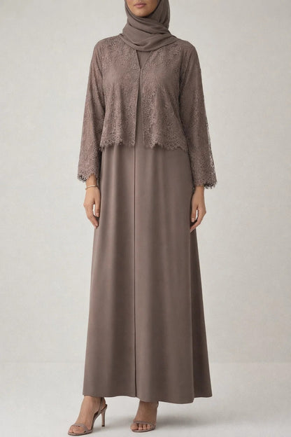 Brown Moon Veil Abaya