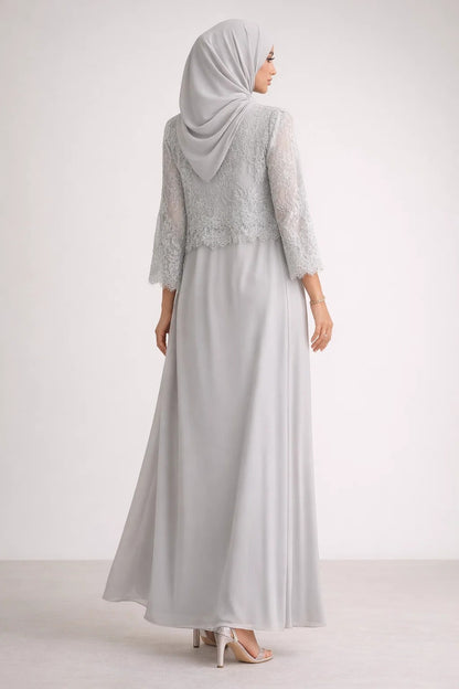 Cream Moon Veil Abaya