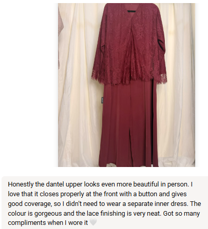 Customer WhatsApp review for MayaCloset