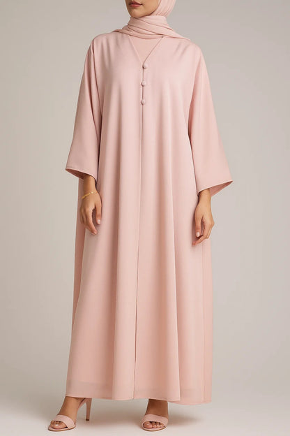 Pink Button abaya