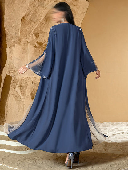 BA4078 Blue Pristine Abaya