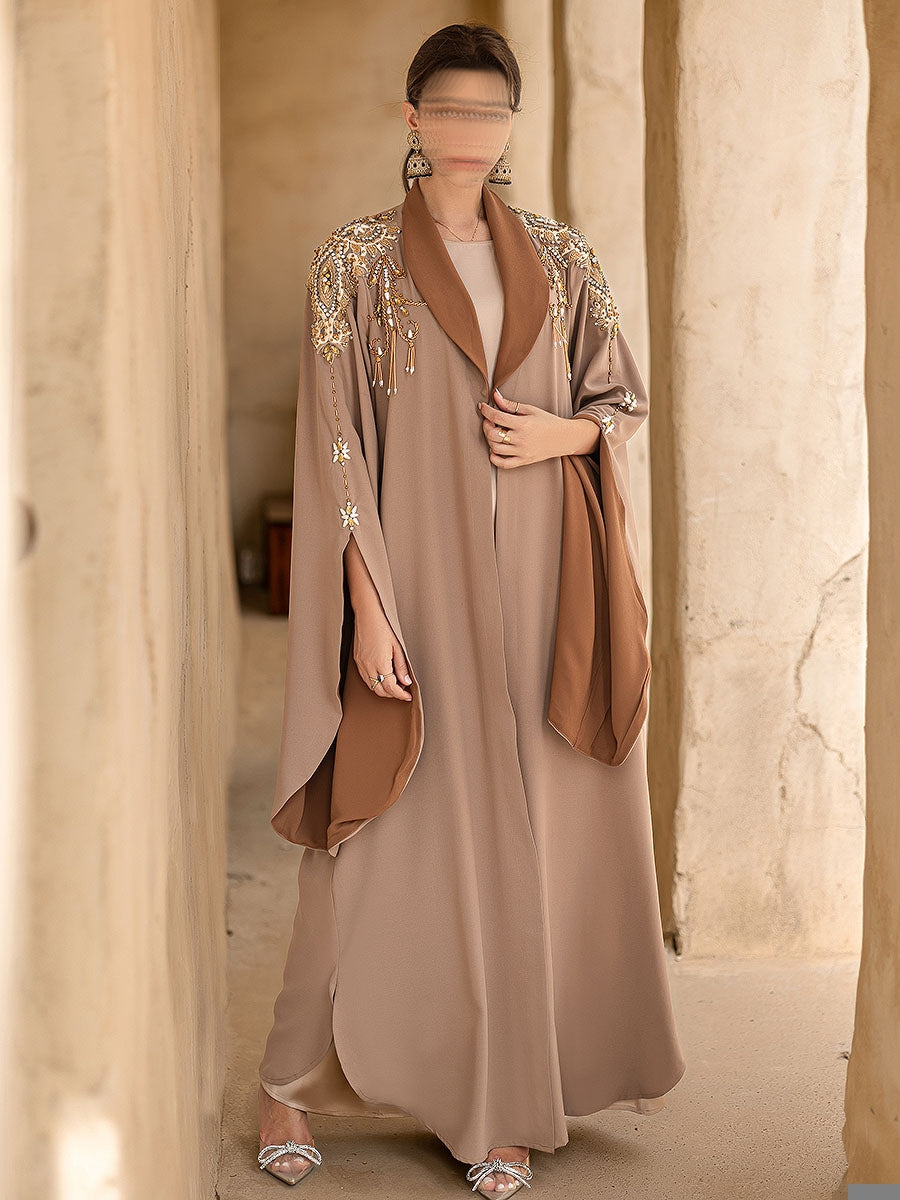 BA6027 Beige Argento Blazer Abaya
