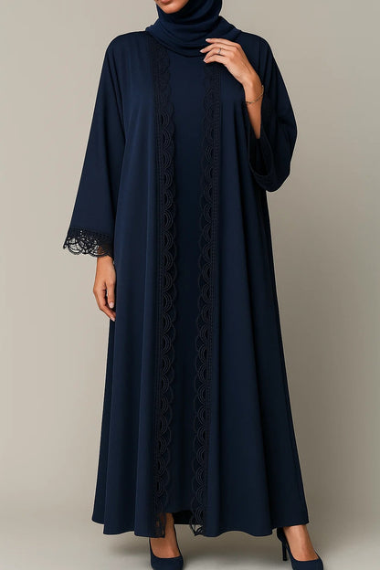 Blue royal lace abaya