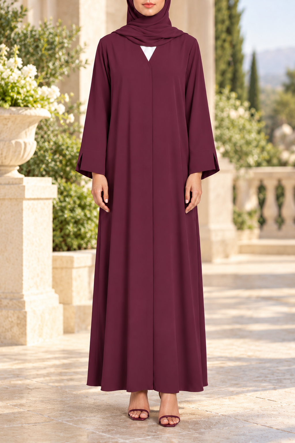 Burgundy Essential Abaya