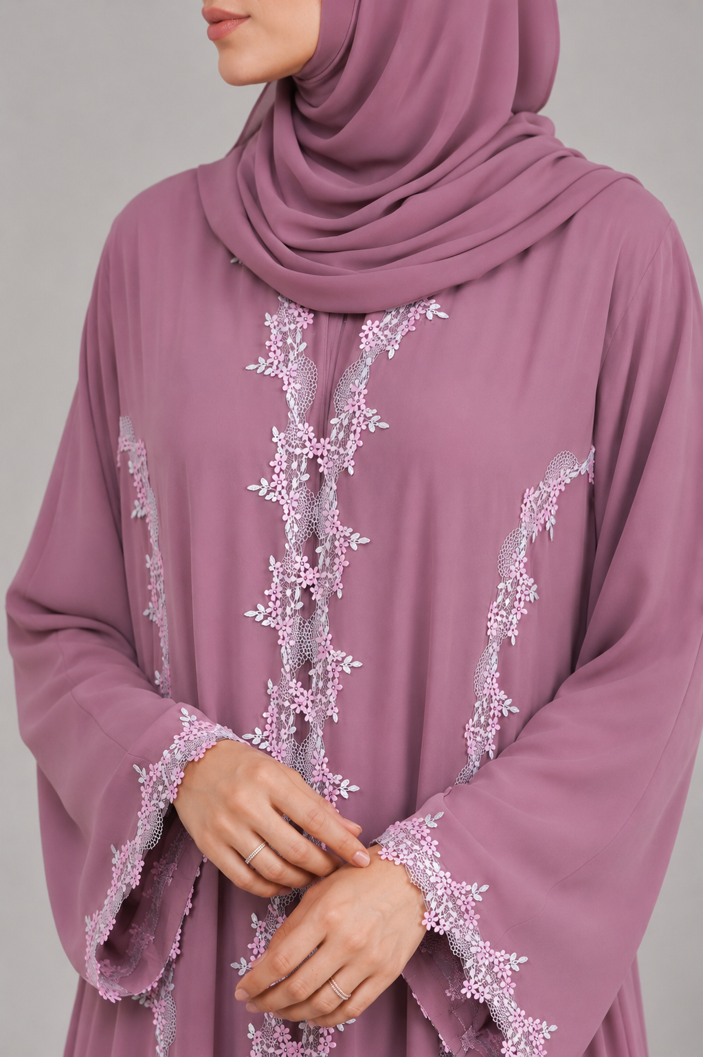 Opulence Lace abaya E18J