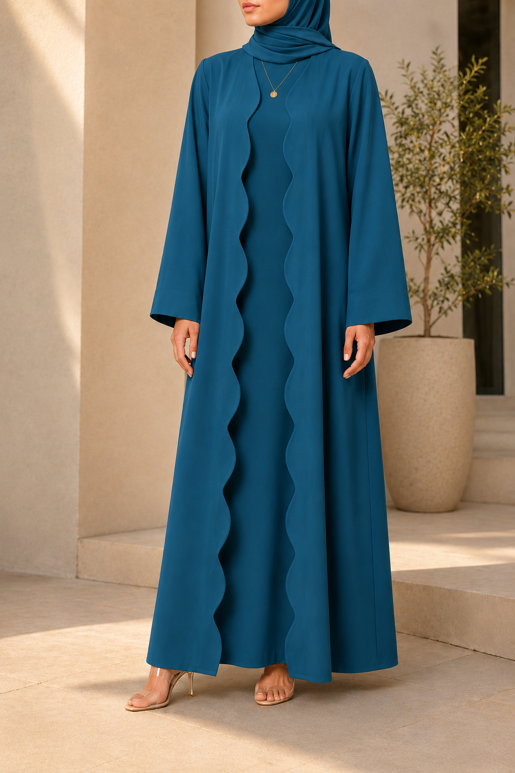 Teal Wave Abaya