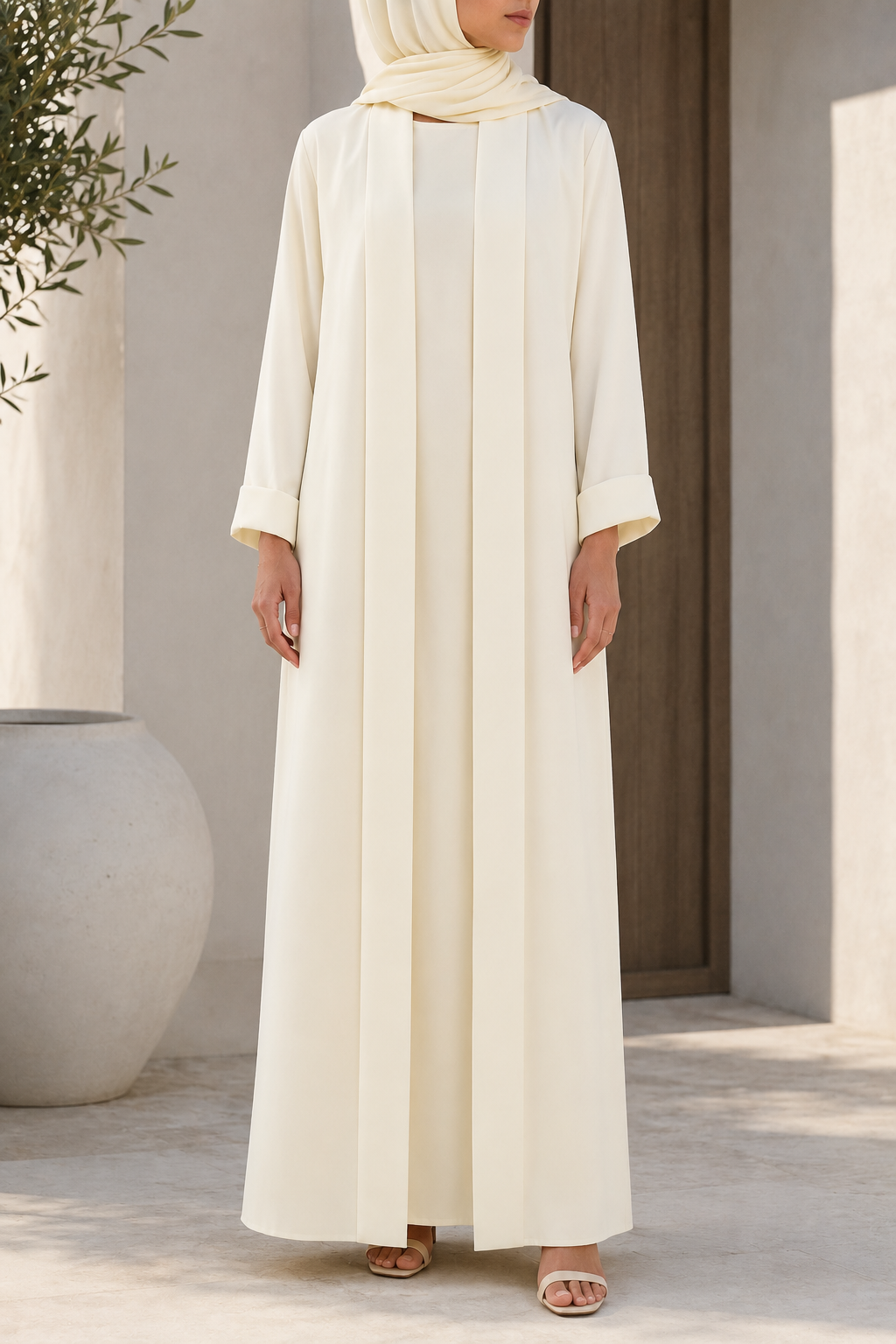 Butter yellow Yara Abaya
