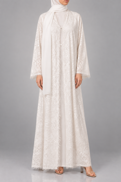 White Sheer Abaya