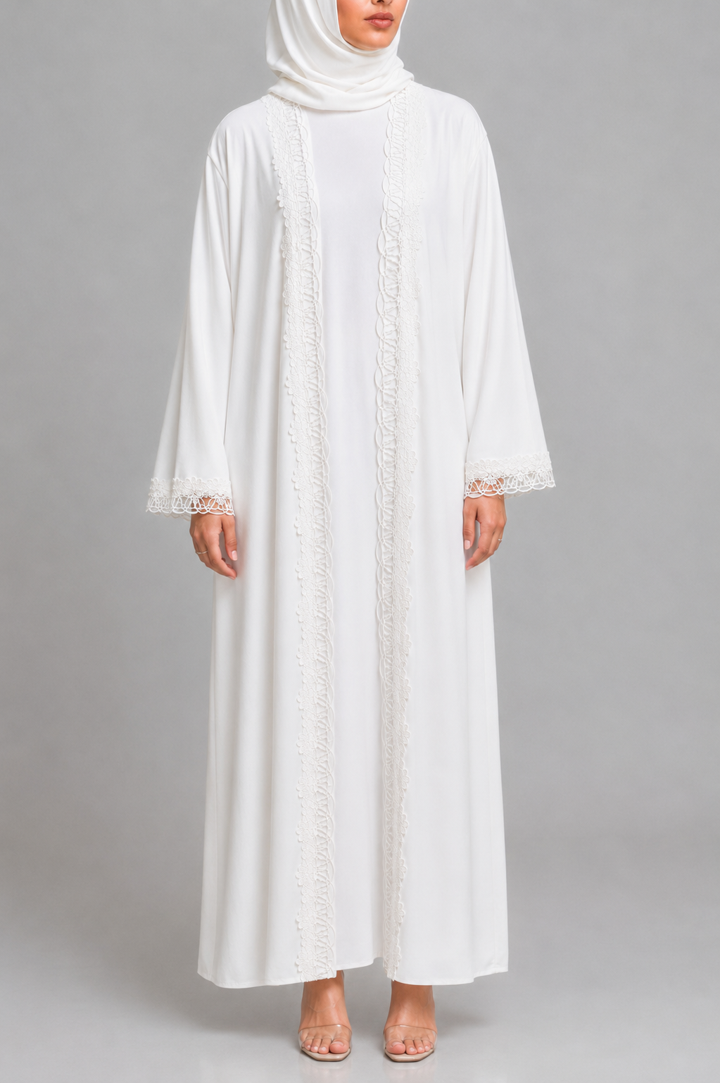 White lace Abaya