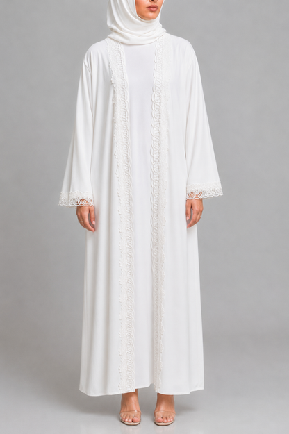 White lace Abaya