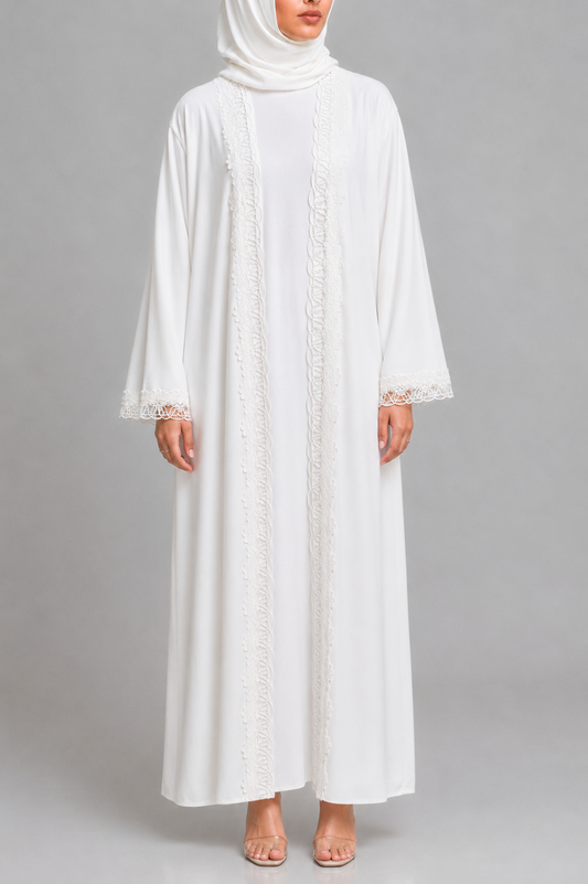 White lace Abaya