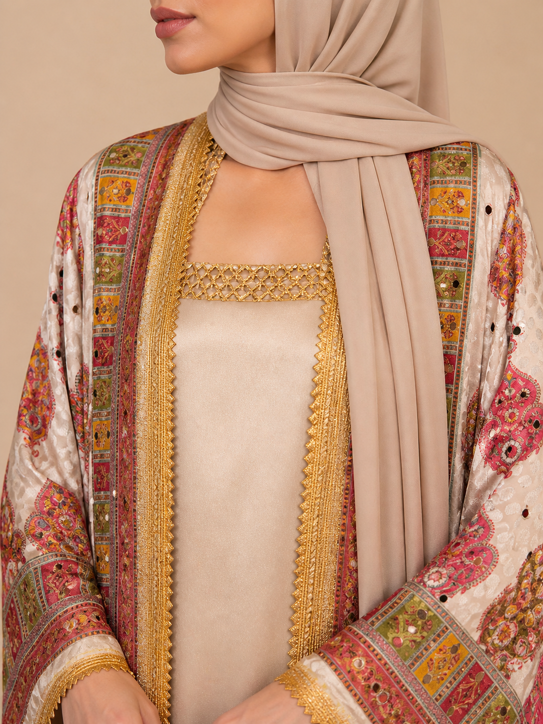 Cream Zareen Abaya