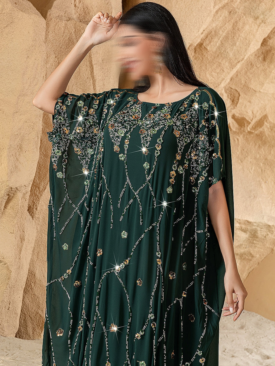 BA3162 Green Coruscate Kaftan