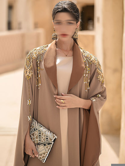 BA6027 Beige Argento Blazer Abaya