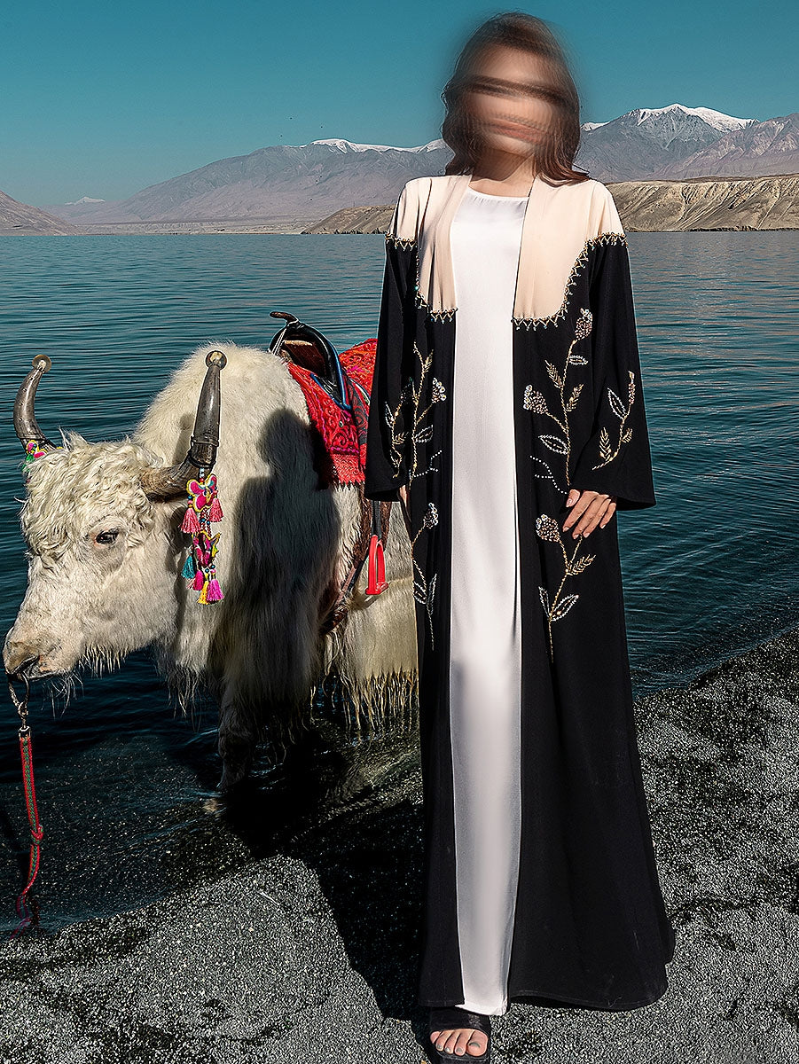 BA5232 Black Morganite Abaya