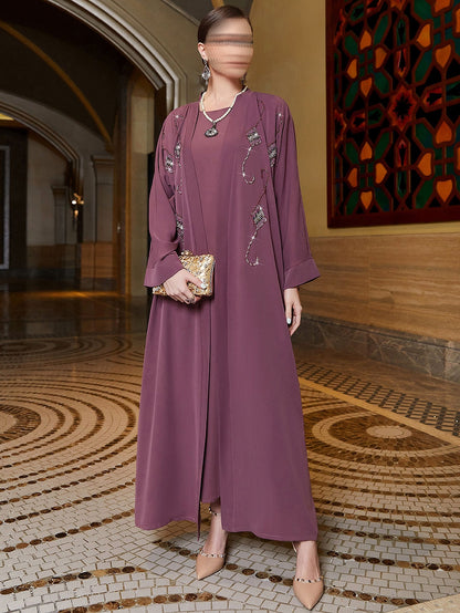 BA3136 Purple Garnet Abaya