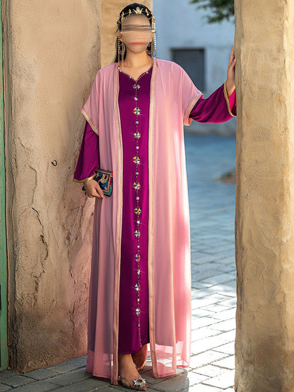 BA4097 Pink Ethereal Abaya