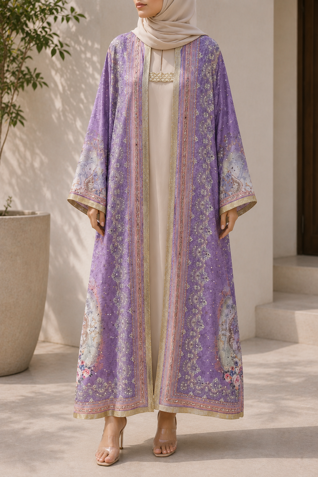 Lavender Zareen Abaya
