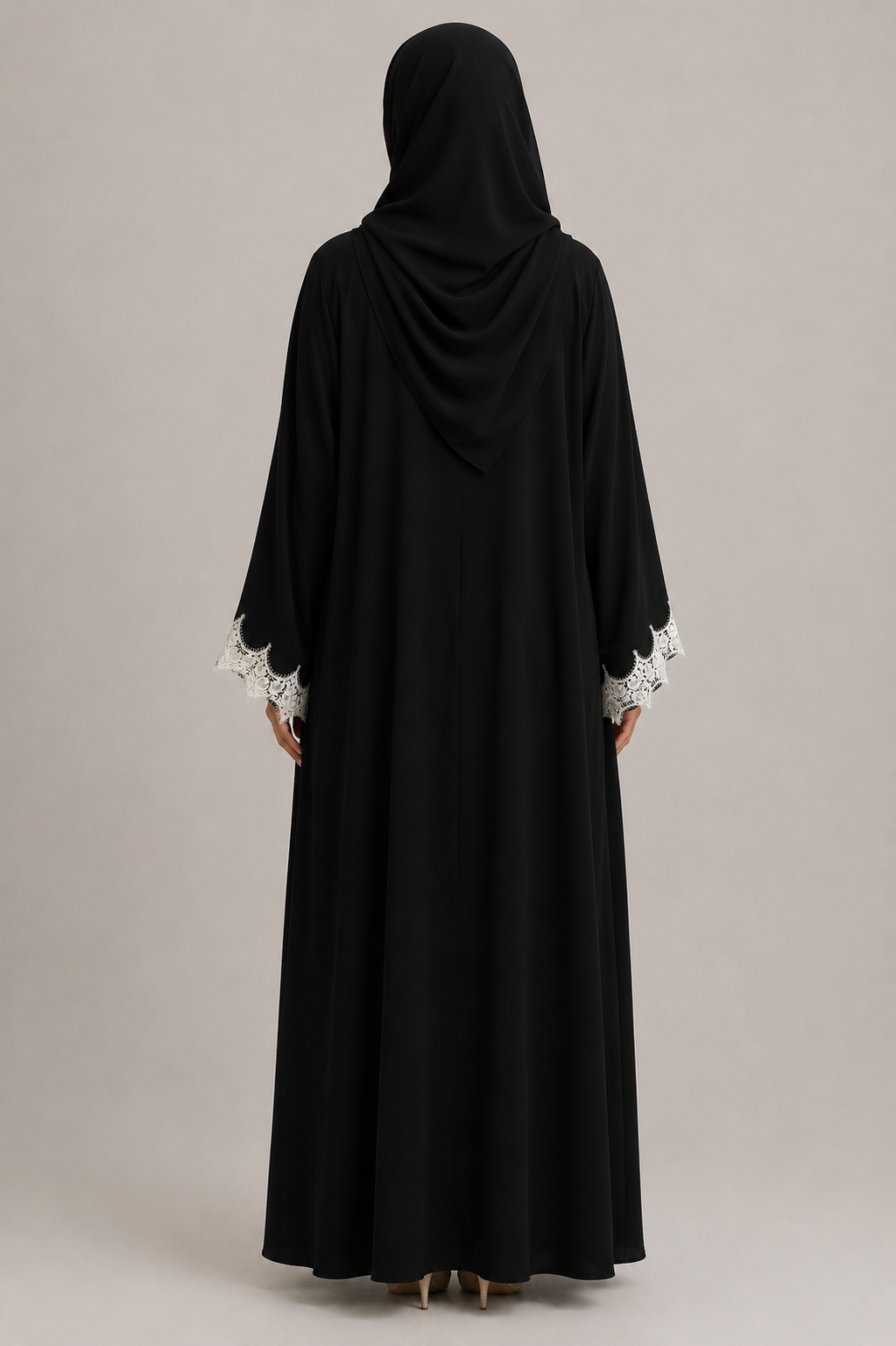 Haya Noir lace abaya