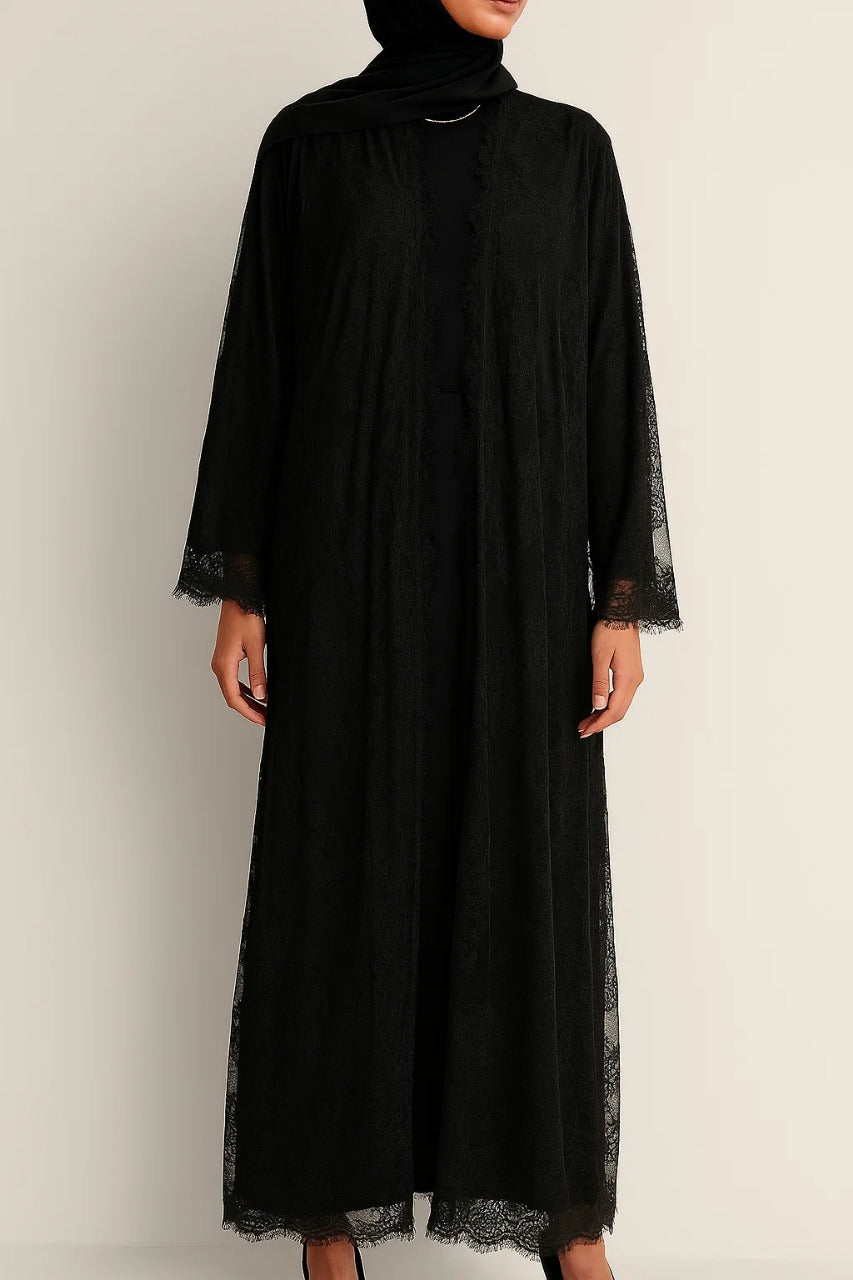 Black Sheer abaya